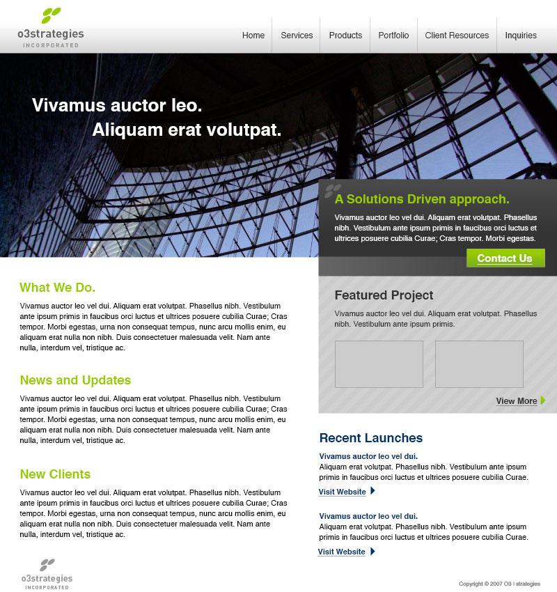 O3 Strategies Incorporated Web Design 2007