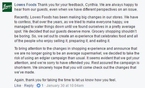 Lowes social media response