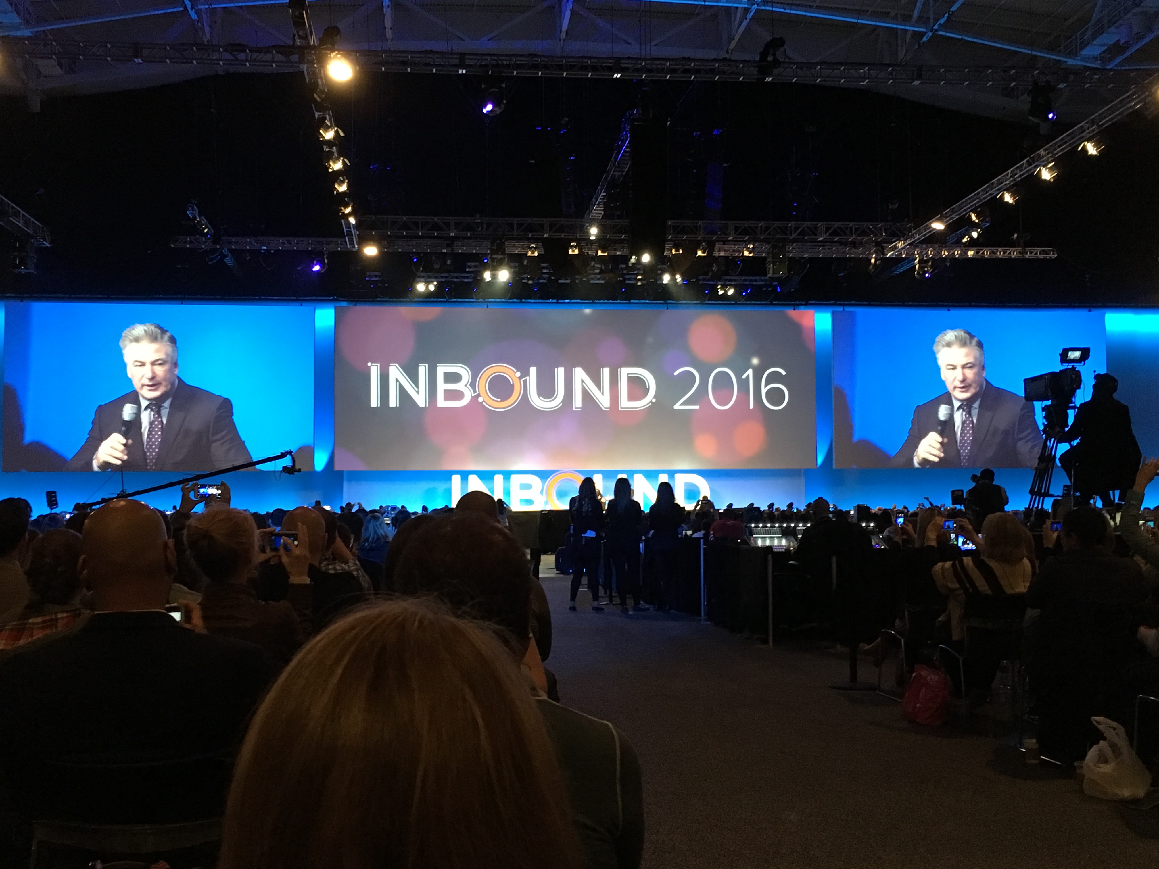 Alec Baldwin on stage at HubSpot Inbound 2016