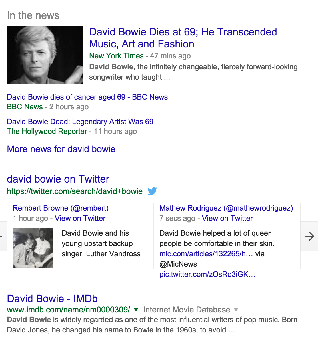 David Bowie Google