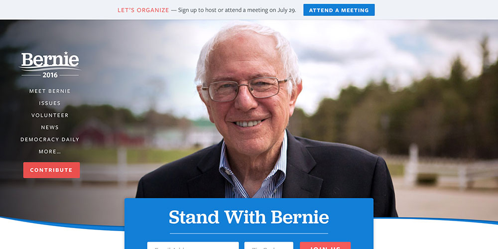 Bernie Sanders' Presidential Website 2016