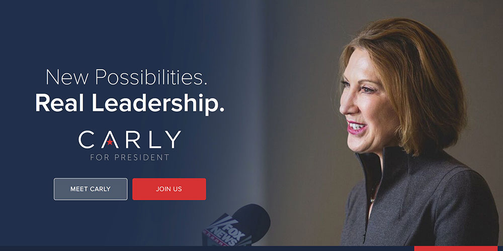 Carly Fiorina's Presidential Website 2016