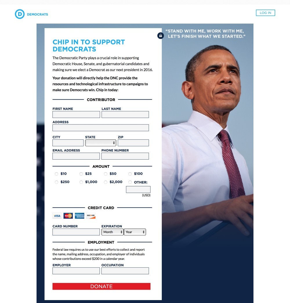 Democrats.org Donate Page