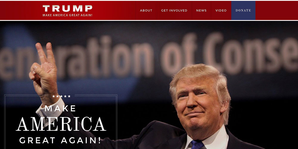 Donald Trump's Presidential Website 2016