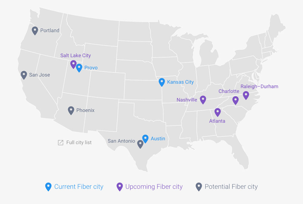 Raleigh joins Provo, Kansas City, and Austin as fellow Google Fiber Cities.