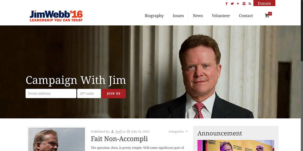 Jim Webb's Presidential Website 2016
