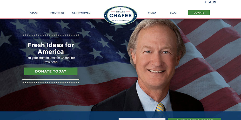 Lincoln Chafee's Presidential Website 2016