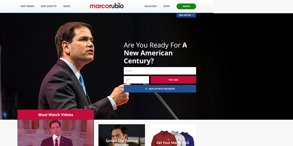 Marco Rubio's Presidential Website 2016