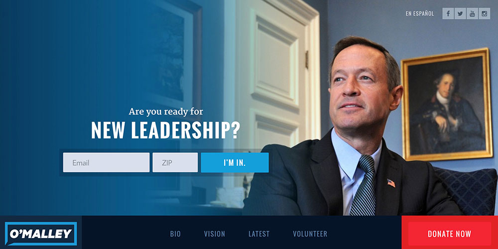 Martin O'Malley Presidential Website 2016