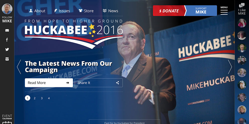 Mike Huckabee's Presidential Website 2016
