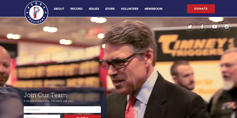 Rick Perry's Presidential Website 2016